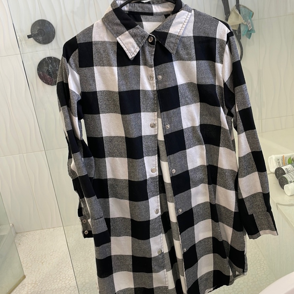 Oversized plaid cardigan